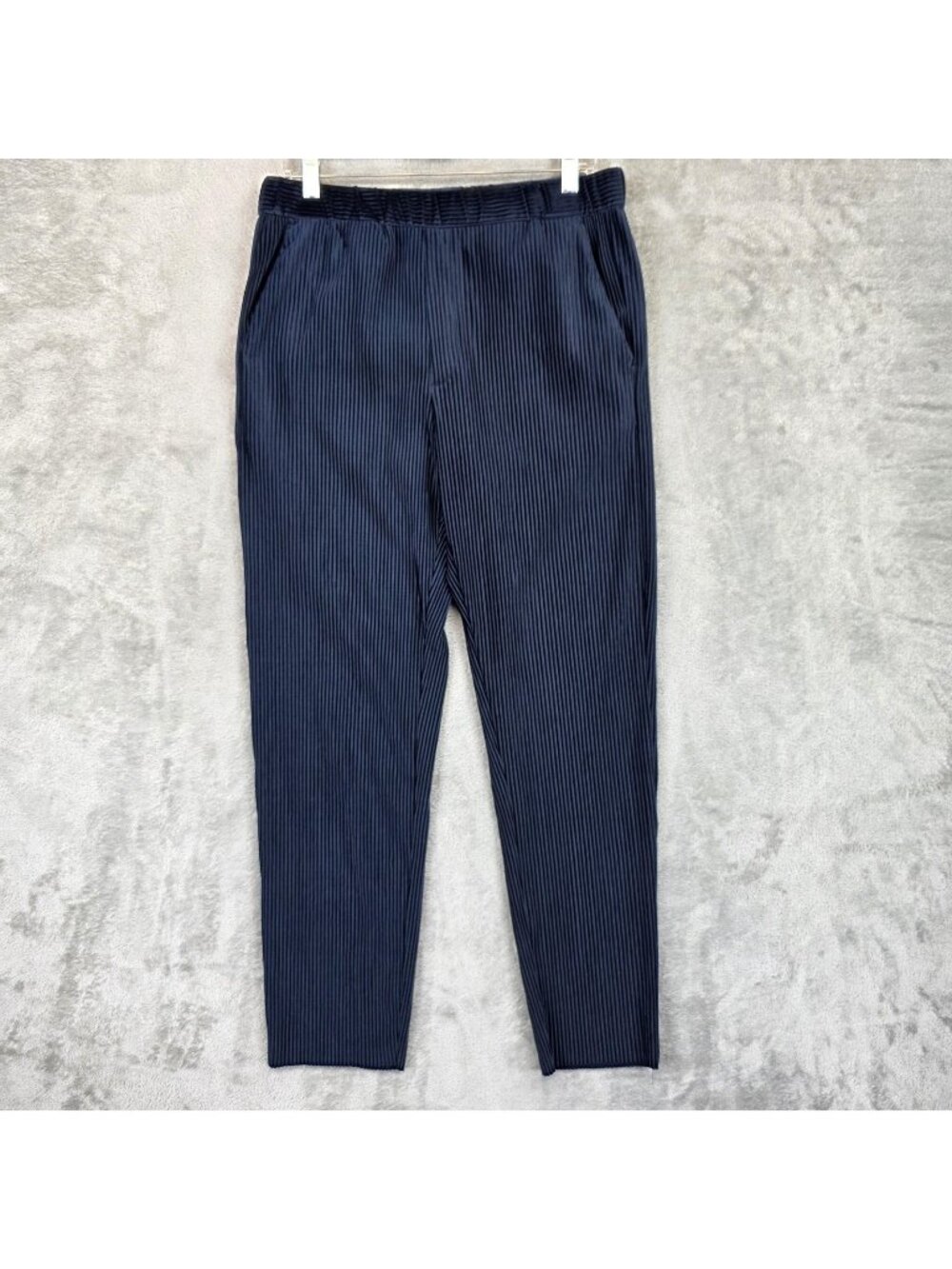 Zara Sweatpants Mens M Blue Velvet Corduroy Elastic Waist Tapered Casual